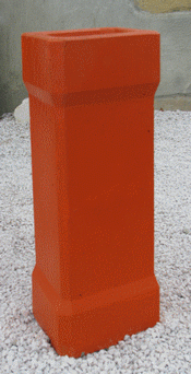 Cendrier béton peint rouge Envalira